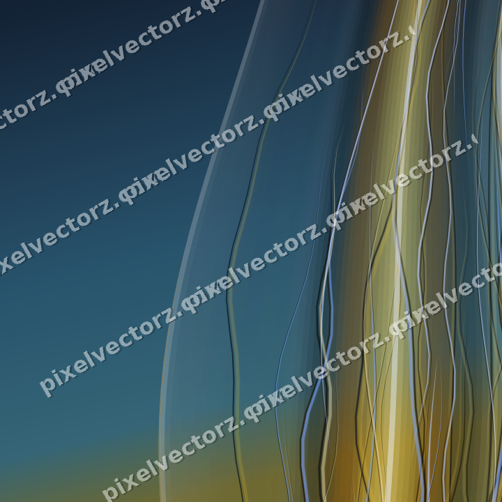 Abstract glass arc in dark blue and amber