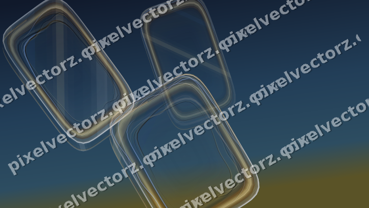 Abstract glass arc in dark blue and amber