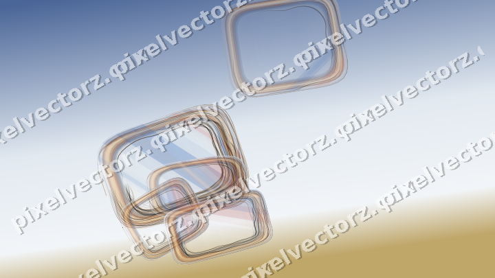 Abstract glass arc in dark blue and red