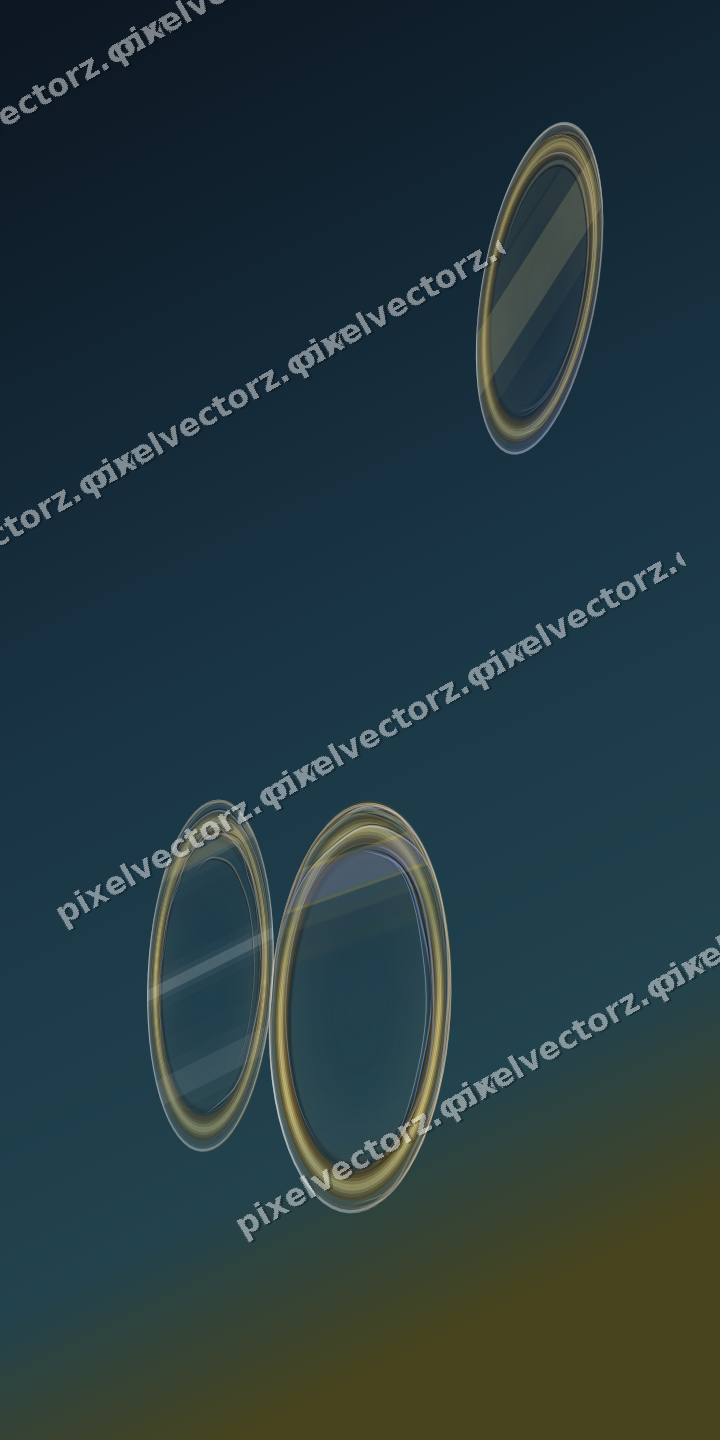Abstract glass arc in amber and blue