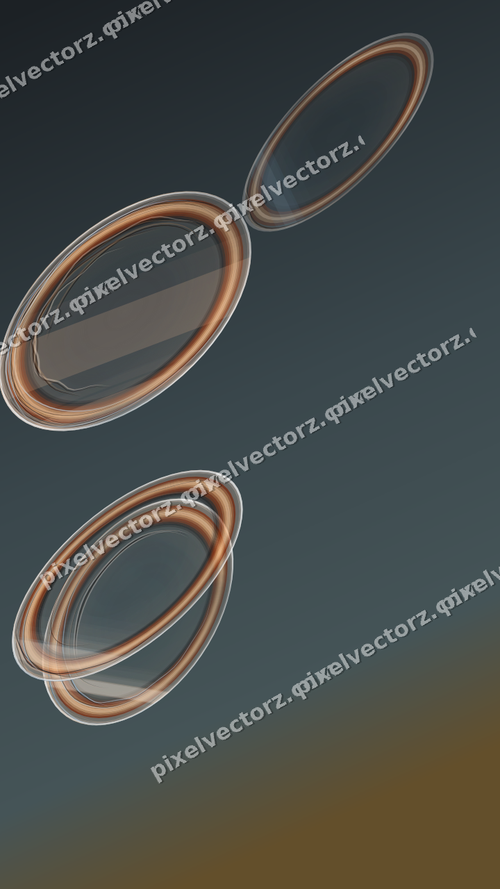 Abstract glass arc in blue and orange