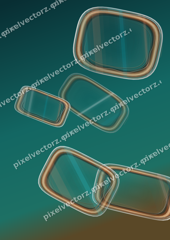 Abstract glass arc in dark teal and orange