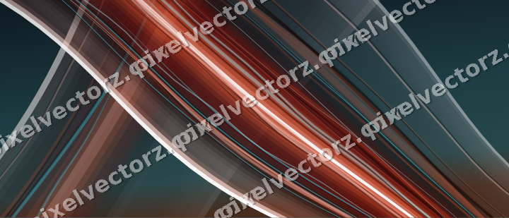 Abstract glass arc in cyan and red