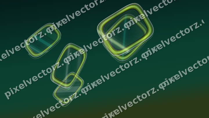 Abstract glass arc in green and lime