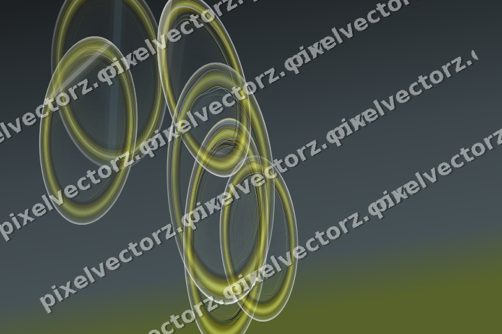Abstract glass arc in yellow and grey
