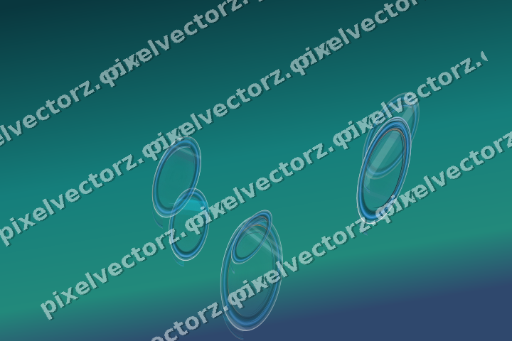 Abstract glass arc in teal and pale cyan
