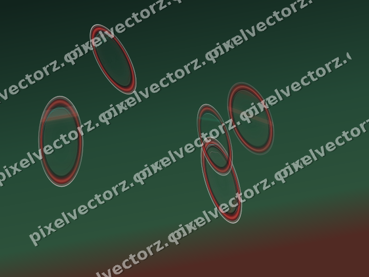 Abstract glass arc in dark red and dark green