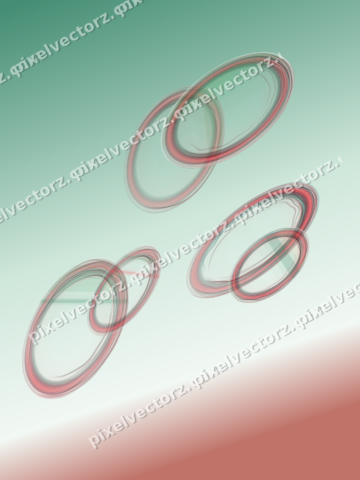 Abstract glass arc in dark green and red