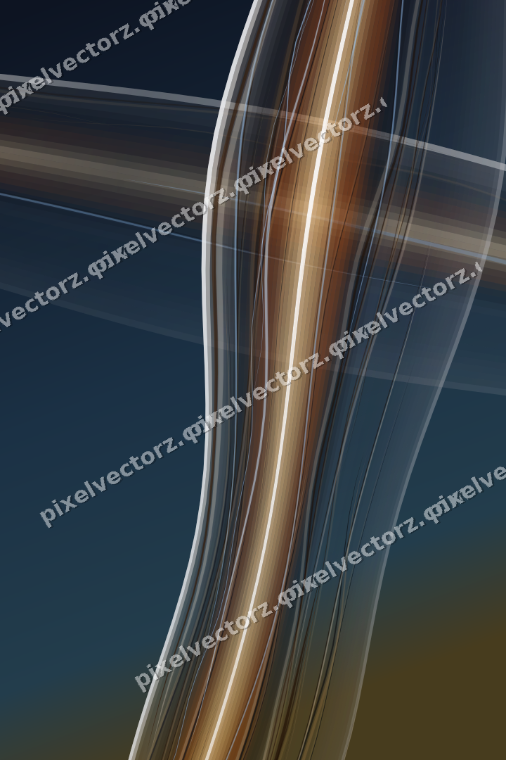 Abstract glass arc in dark blue and red