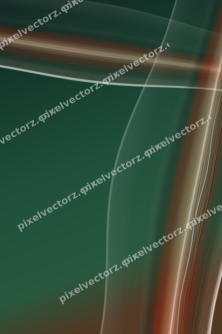 Abstract glass arc in dark green and orange