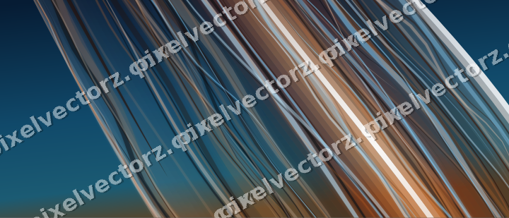 Abstract glass arc in blue and red