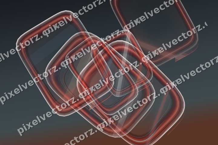 Abstract glass arc in red and pale amber