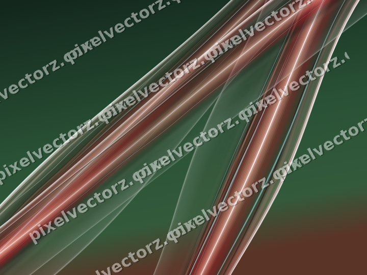 Abstract glass arc in red and dark green