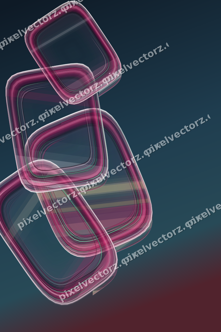 Abstract glass arc in dark pink and yellow