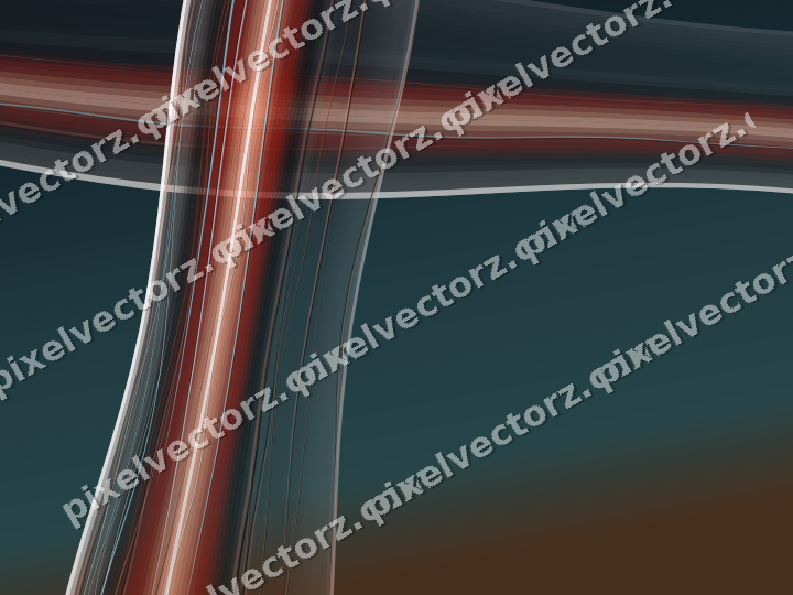 Abstract glass arc in orange and cyan