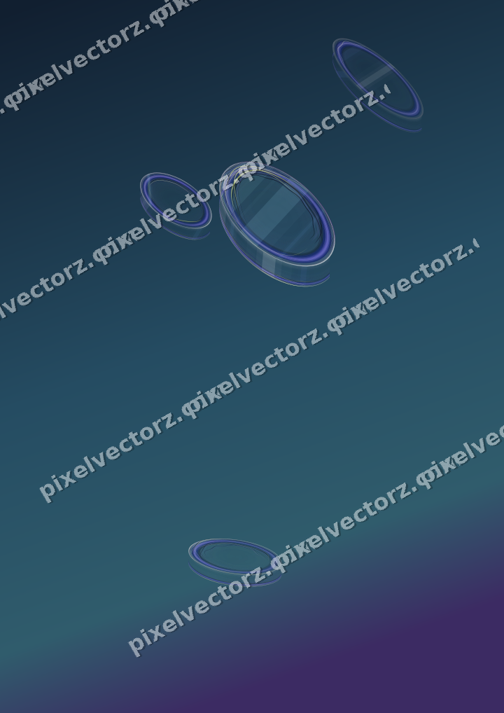 Abstract glass arc in blue and cyan