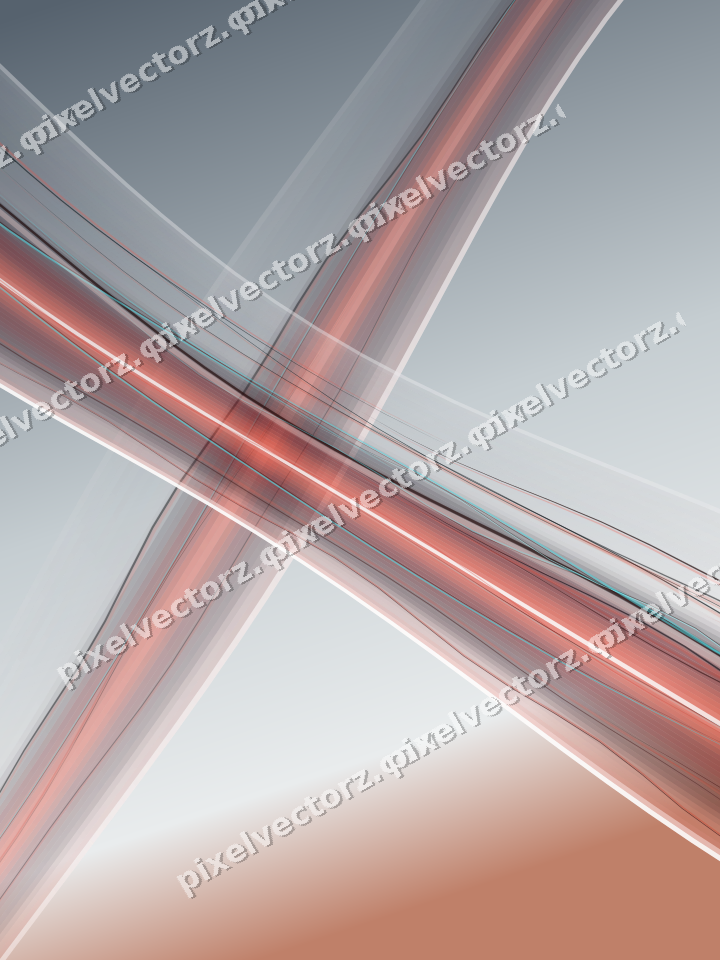 Abstract glass arc in red and pale amber