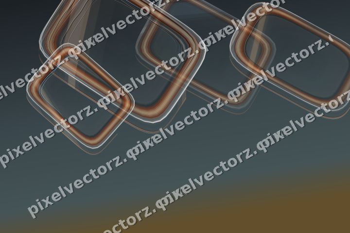 Abstract glass arc in blue and orange