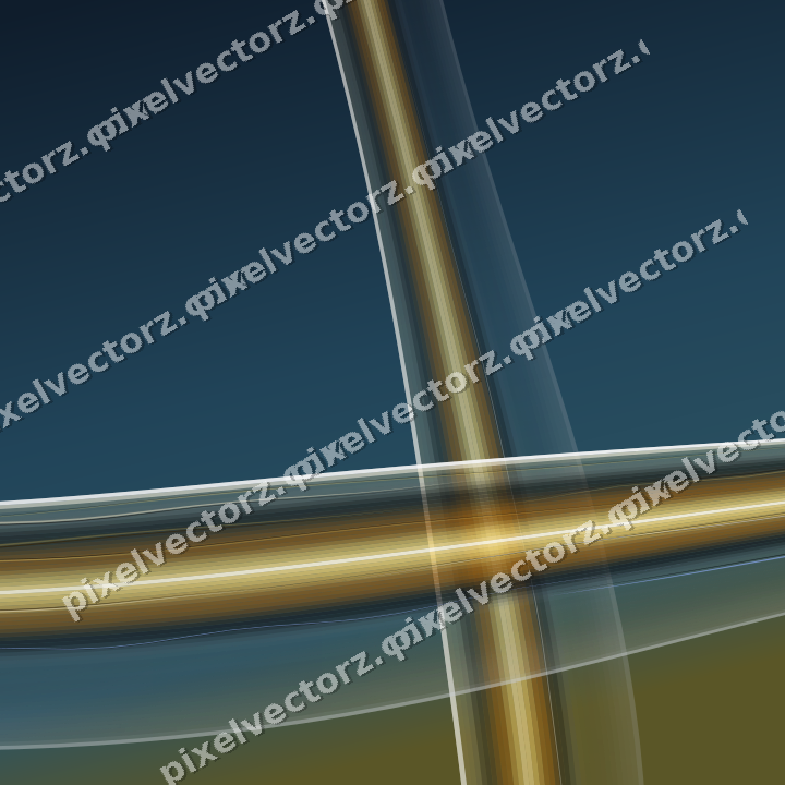 Abstract glass arc in amber and blue