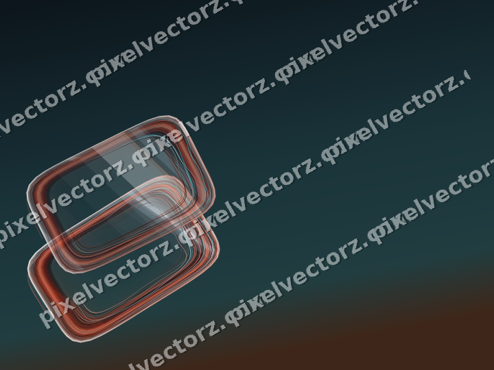 Abstract glass arc in cyan and red