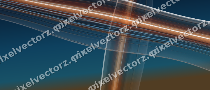 Abstract glass arc in blue and red