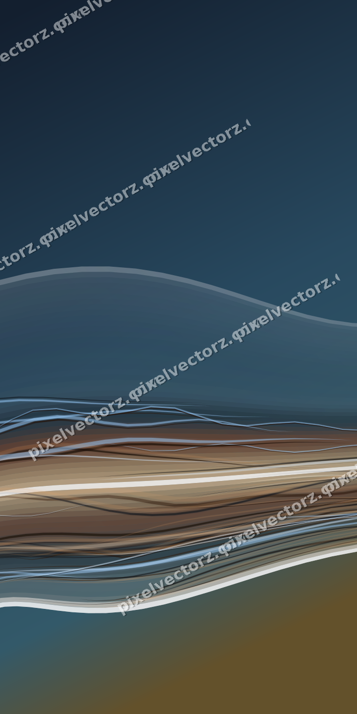 Abstract glass arc in dark blue and orange