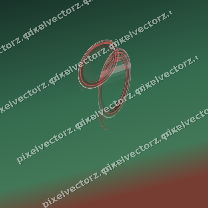 Abstract glass arc in dark red and dark green