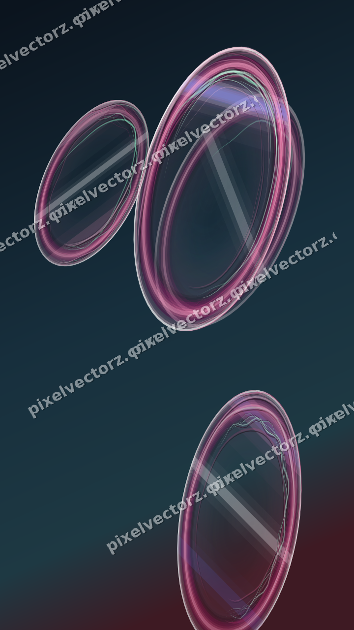 Abstract glass arc in pink and blue