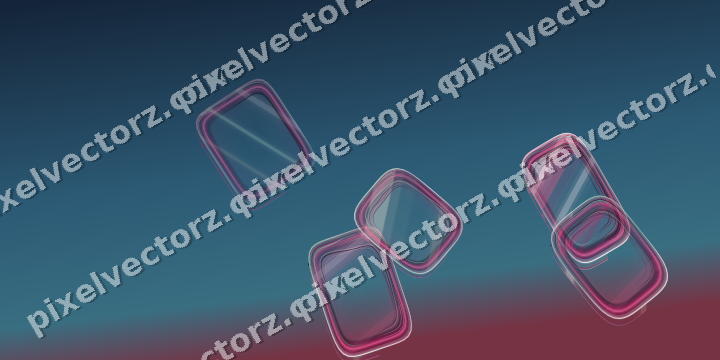Abstract glass arc in dark pink and green