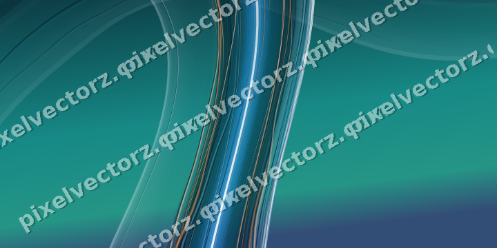 Abstract glass arc in teal and pale cyan