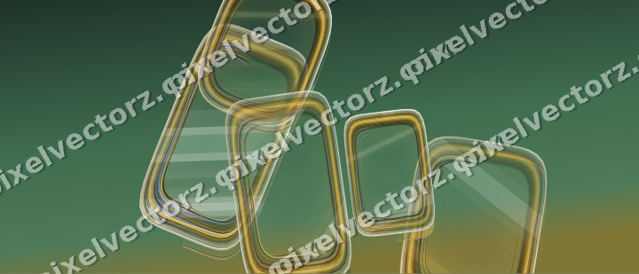 Abstract glass arc in dark green and amber