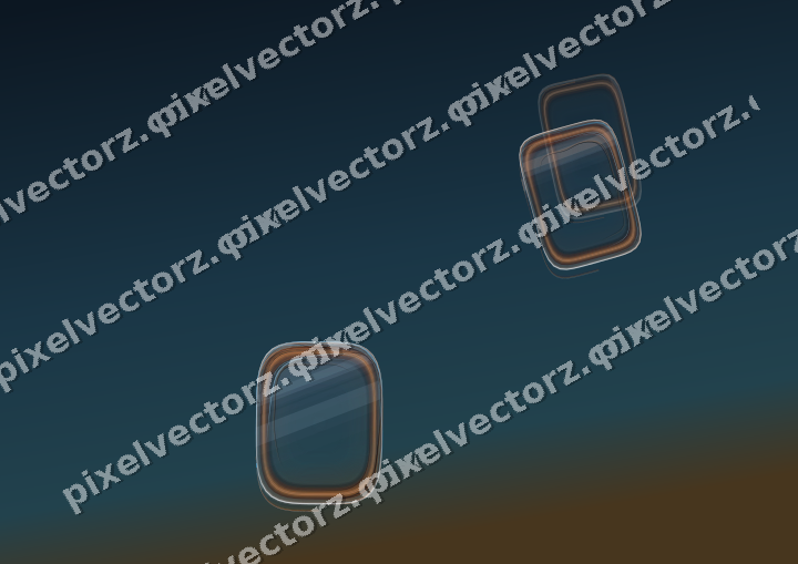 Abstract glass arc in blue and orange