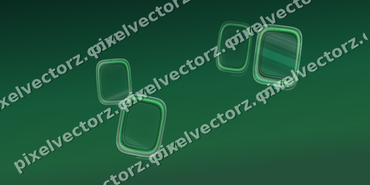 Abstract glass arc in green and teal