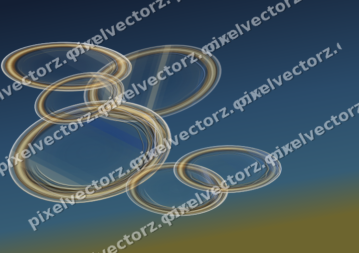 Abstract glass arc in dark blue and amber