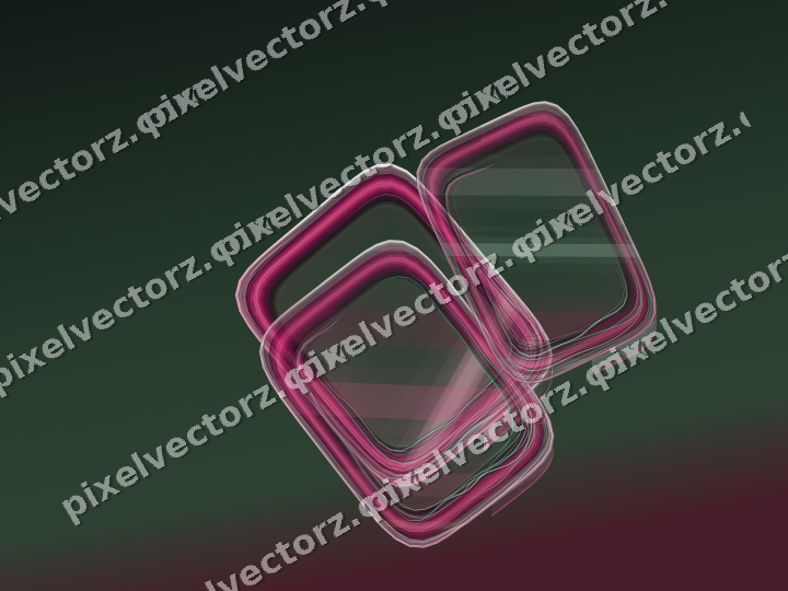 Abstract glass arc in dark pink and green