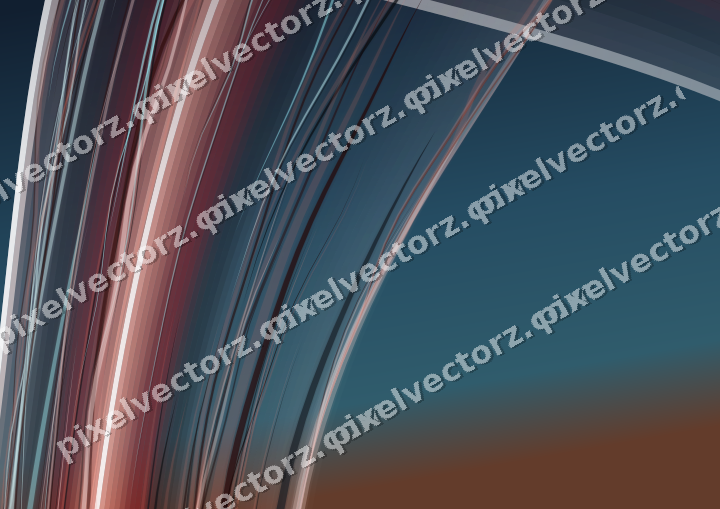 Abstract glass arc in yellow and red
