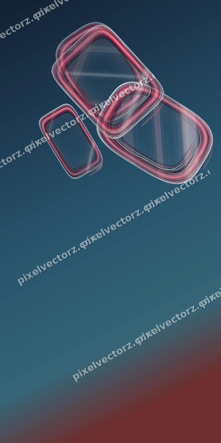 Abstract glass arc in pale pink and pale red