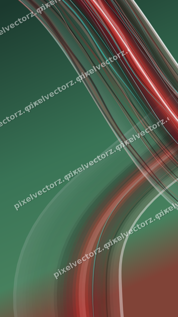 Abstract glass arc in dark red and dark green