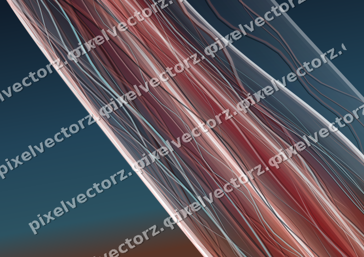 Abstract glass arc in red and dark green