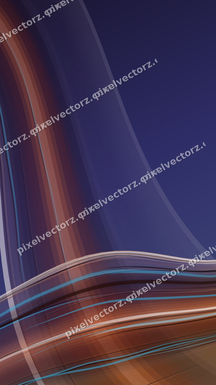 Abstract glass arc in orange and blue