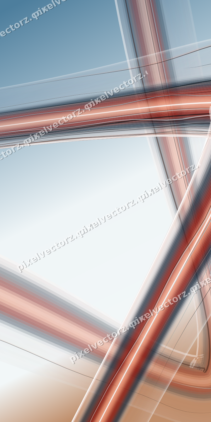 Abstract glass arc in orange and cyan
