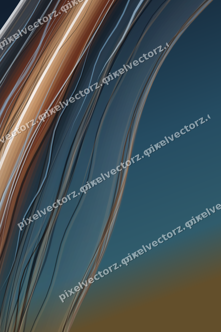 Abstract glass arc in blue and orange