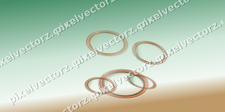 Abstract glass arc in dark green and orange