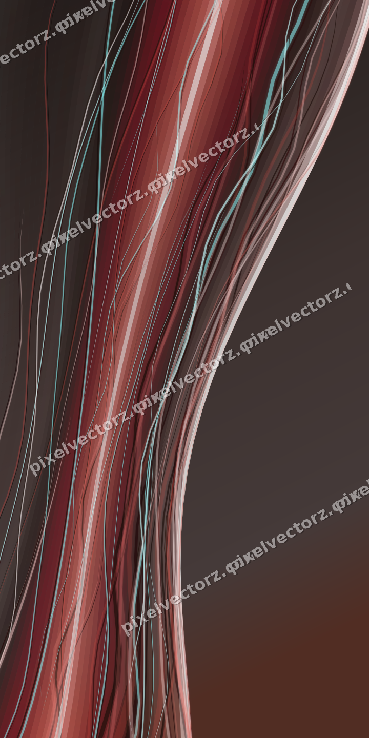Abstract glass arc in red and pale amber