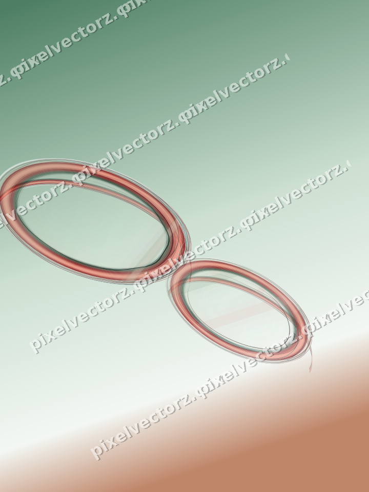 Abstract glass arc in dark green and red