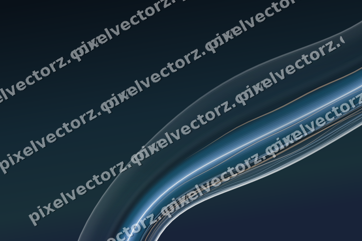 Abstract glass arc in cyan and blue
