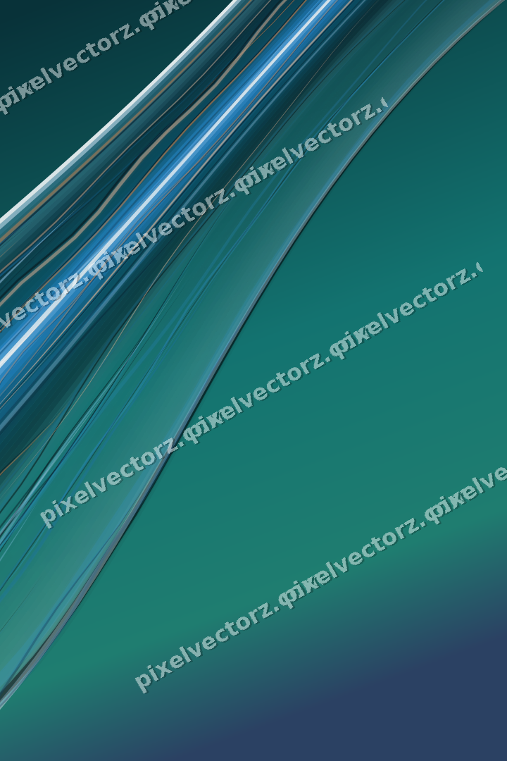 Abstract glass arc in teal and pale cyan