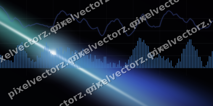 Leuchtender Neon Diagramm Hintergrund in Blau und Türkis