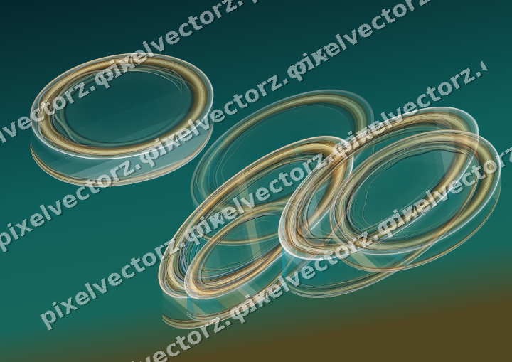 Abstract glass arc in amber and dark teal