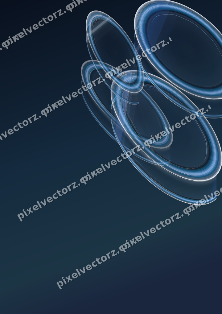 Abstract glass arc in dark blue and white